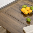 Table de bar Entrambasaguas design industriel extensible 3 étagères noir bois noyer