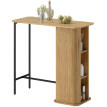 Table de bar Amedeo design scandinave 3 étagères effet bois noir élégant