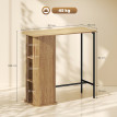 Table de bar Amedeo design scandinave 3 étagères effet bois noir élégant