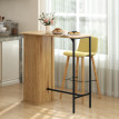 Table de bar Amedeo design scandinave 3 étagères effet bois noir élégant