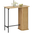 Table de bar Amedeo design scandinave 3 étagères effet bois noir élégant