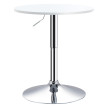 Table Zephrin Mange-Debout Réglable en Hauteur Métal Chromé Blanc Ø60 cm