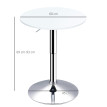 Table Zephrin Mange-Debout Réglable en Hauteur Métal Chromé Blanc Ø60 cm