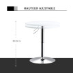 Table Zephrin Mange-Debout Réglable en Hauteur Métal Chromé Blanc Ø60 cm