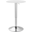 Table Bar Aldomar Contemporaine Réglable en Hauteur Blanc Chromé 63 cm