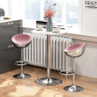 Table Bar Aldomar Contemporaine Réglable en Hauteur Blanc Chromé 63 cm
