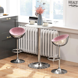 Table Bar Aldomar Contemporaine Réglable en Hauteur Blanc Chromé 63 cm