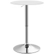 Table Bar Aldomar Contemporaine Réglable en Hauteur Blanc Chromé 63 cm
