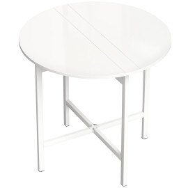 Table Modesto Pliable Extensible 4 Personnes Design Blanc Acier Robuste