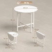 Table Modesto Pliable Extensible 4 Personnes Design Blanc Acier Robuste