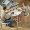 Table Modesto Pliable Extensible 4 Personnes Design Blanc Acier Robuste