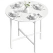 Table Modesto Pliable Extensible 4 Personnes Design Blanc Acier Robuste