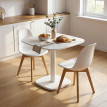 Table à manger Sopelana design bois massif hévéa moderne 4 pers noir
