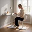 Table à manger Sopelana design bois massif hévéa moderne 4 pers noir
