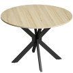 Table Ivreval Extensible Ronde 2-6 Pers Bois Acier Effet Naturel Économise Espace