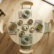 Table Ivreval Extensible Ronde 2-6 Pers Bois Acier Effet Naturel Économise Espace