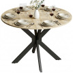 Table Ivreval Extensible Ronde 2-6 Pers Bois Acier Effet Naturel Économise Espace
