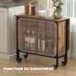 Table Desiderio Pliable Extensible 6 Pers Effet Bois Noyer Mobile Rangement Roues