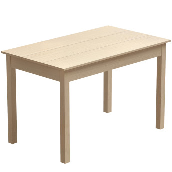 Table à manger Diebach élégante extensible 4-6 pers bois naturel blanc 119x70 cm