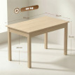 Table à manger Diebach élégante extensible 4-6 pers bois naturel blanc 119x70 cm