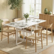 Table Reinold Pliable Rabattable 2-4 Pers avec Rangement Blanc