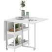 Table Reinold Pliable Rabattable 2-4 Pers avec Rangement Blanc