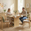 Table Yadwin Extensible 4-6 Pers Rangement Intégré Effet Bois Naturel