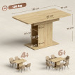 Table Yadwin Extensible 4-6 Pers Rangement Intégré Effet Bois Naturel