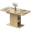 Table Yadwin Extensible 4-6 Pers Rangement Intégré Effet Bois Naturel