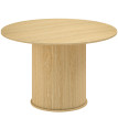 Table à manger Lieselotte ronde design élégant effet bois naturel 120 cm