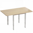 Table Trivolzio Extensible 2 à 6 Pers Acier MDF Effet Bois Naturel Pliable Gain de Place