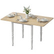 Table Trivolzio Extensible 2 à 6 Pers Acier MDF Effet Bois Naturel Pliable Gain de Place
