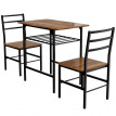 Ensemble Ondarroa Table Salle à Manger Industrielle 2 Chaises Brun Noir Compact