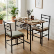 Ensemble Ondarroa Table Salle à Manger Industrielle 2 Chaises Brun Noir Compact