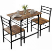 Ensemble Ondarroa Table Salle à Manger Industrielle 2 Chaises Brun Noir Compact