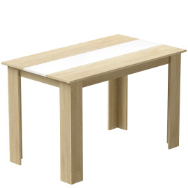 Table à manger Northaven élégante et spacieuse 4-6 pers effet bois chêne clair