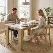 Table à manger Northaven élégante et spacieuse 4-6 pers effet bois chêne clair