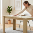 Table à manger Northaven élégante et spacieuse 4-6 pers effet bois chêne clair