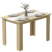 Table à manger Northaven élégante et spacieuse 4-6 pers effet bois chêne clair