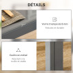 Ensemble Table Volkhard Verre Trempé 8mm Métal Gris 4 Chaises Confort