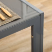 Ensemble Table Volkhard Verre Trempé 8mm Métal Gris 4 Chaises Confort