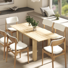 Table à manger Soledad extensible 6-8 places design bois naturel salon salle à manger