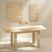Table à manger Soledad extensible 6-8 places design bois naturel salon salle à manger