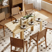 Table à manger Soledad extensible 6-8 places design bois naturel salon salle à manger