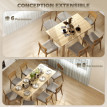 Table à manger Soledad extensible 6-8 places design bois naturel salon salle à manger