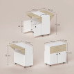 Desserte Merewyn Table Pliable Multifonction 3 en 1 Blanc Effet Bois Clair