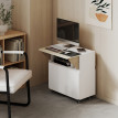 Desserte Merewyn Table Pliable Multifonction 3 en 1 Blanc Effet Bois Clair