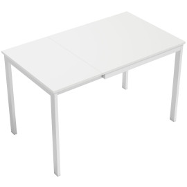 Table Genoveva Extensible 80-120 cm 6 Pers Blanc Design Minimaliste Robuste