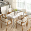 Table Genoveva Extensible 80-120 cm 6 Pers Blanc Design Minimaliste Robuste