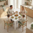 Table Genoveva Extensible 80-120 cm 6 Pers Blanc Design Minimaliste Robuste
